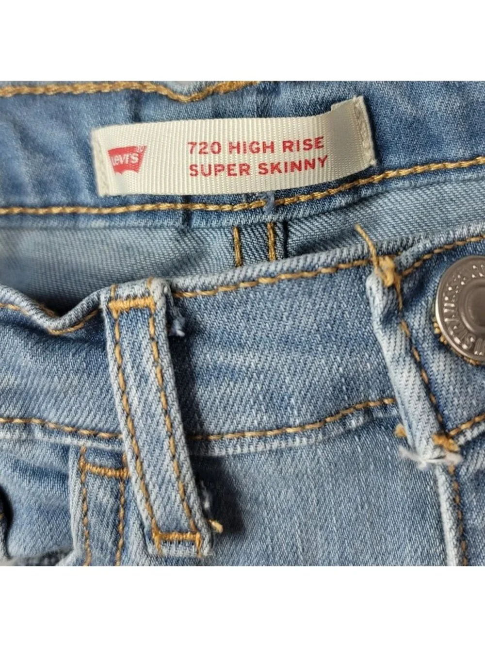 Levi's Girls 720 High Rise Super Skinny Distressed Jeans Blue 23
